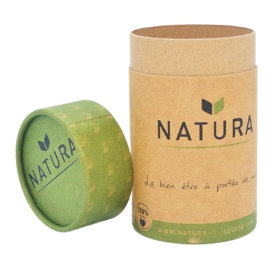 Τυπωμένο Food Kraft Paper Tube Στρογγυλός κύλινδρος μπισκότα τσαγιού Συσκευασία καραμέλας