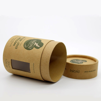 Συσκευασία καλλυντικών από χαρτί Kraft για CBD Essential Oil Organic Herb Στρογγυλός σωλήνας