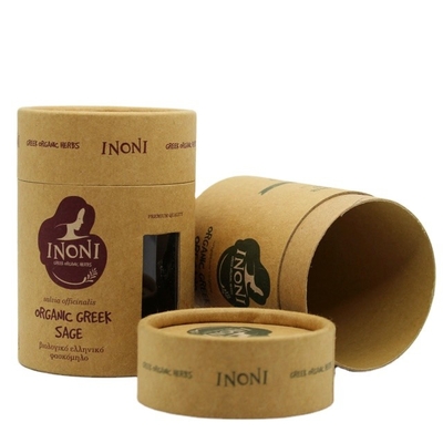 Συσκευασία καλλυντικών από χαρτί Kraft για CBD Essential Oil Organic Herb Στρογγυλός σωλήνας