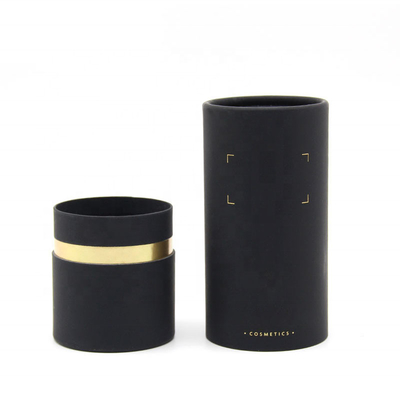 Black Cardboard Perfume Tube Συσκευασία Bronzing στρογγυλό δοχείο για μπουκάλια καλλυντικών