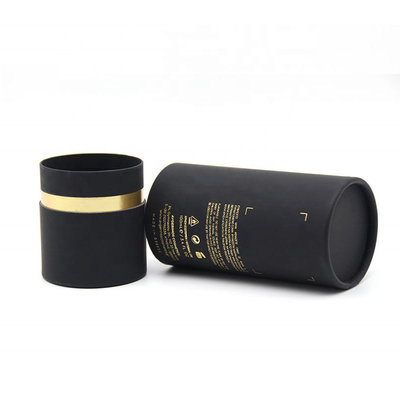 Black Cardboard Perfume Tube Συσκευασία Bronzing στρογγυλό δοχείο για μπουκάλια καλλυντικών