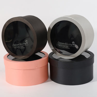 Flower Tube Box Συσκευασία Στρογγυλό επάνω παράθυρο Κύλινδρος Κομψό κουτί δώρου